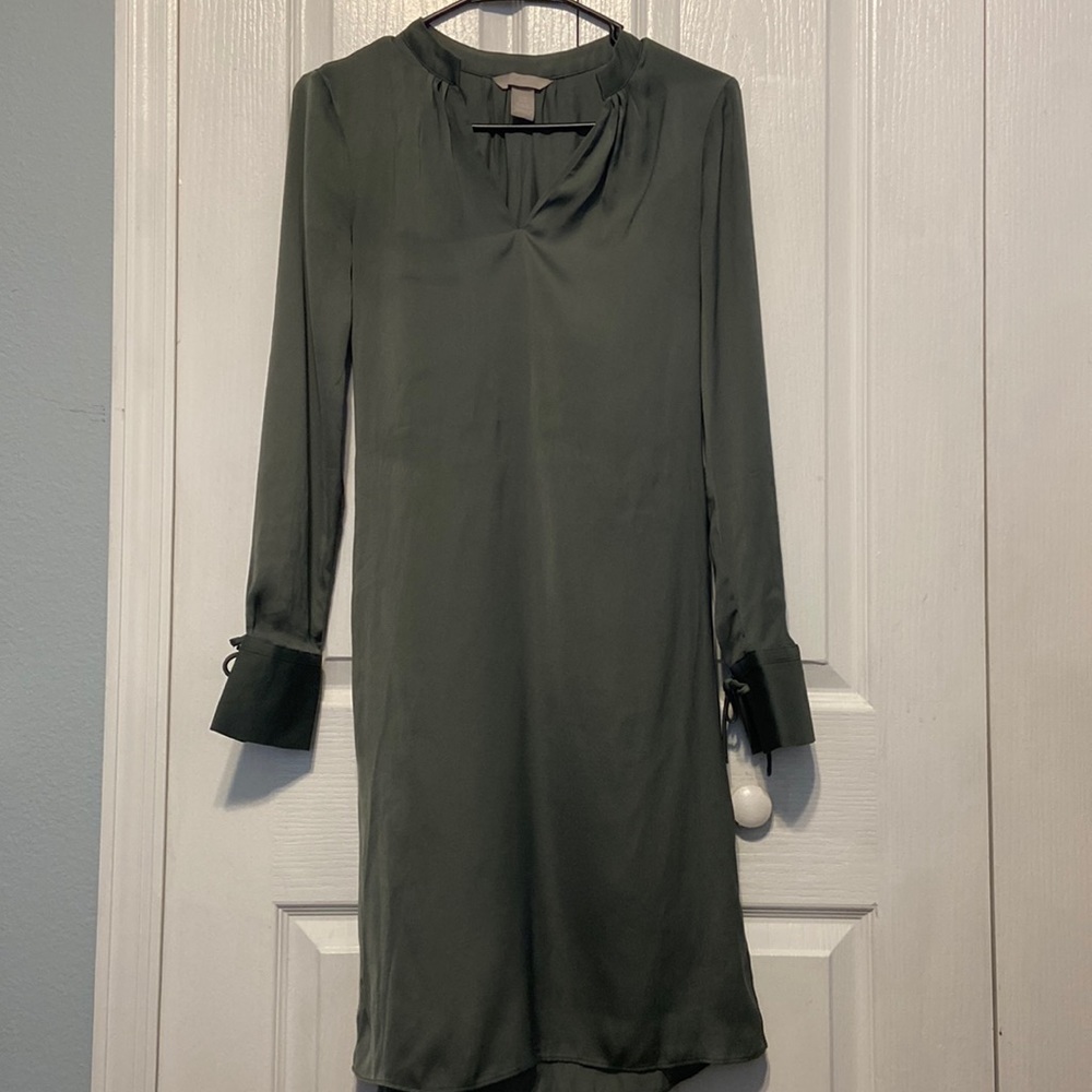 H&M Long-Sleeve Tie-Belt Dress